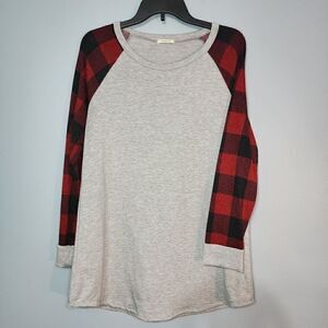 Red & Black Buffalo Long Sleeve Tunic